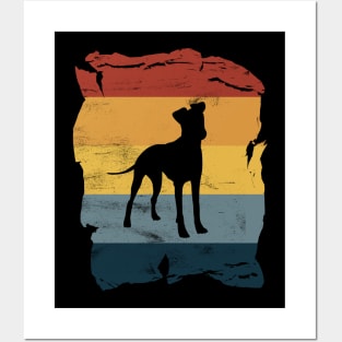 Manchester Terrier Distressed Vintage Retro Silhouette Posters and Art